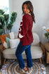 Daisy Applique Round Neck Long Sleeve Top